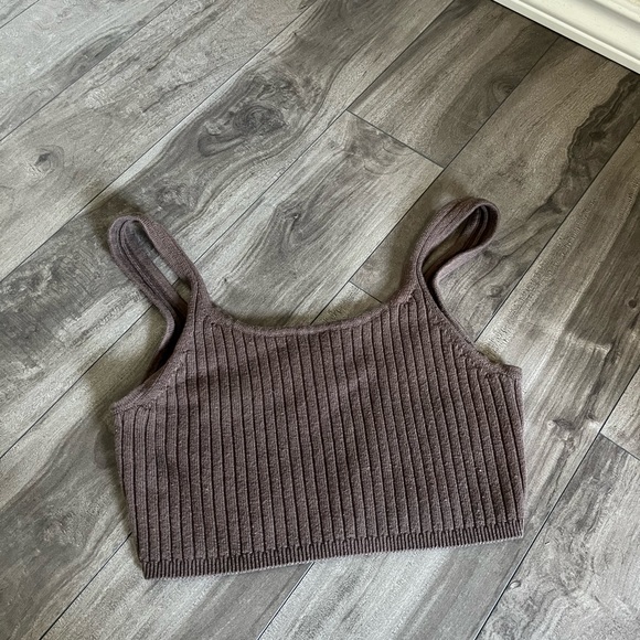 Wilfred brown knit crop top, size medium - Picture 1 of 2